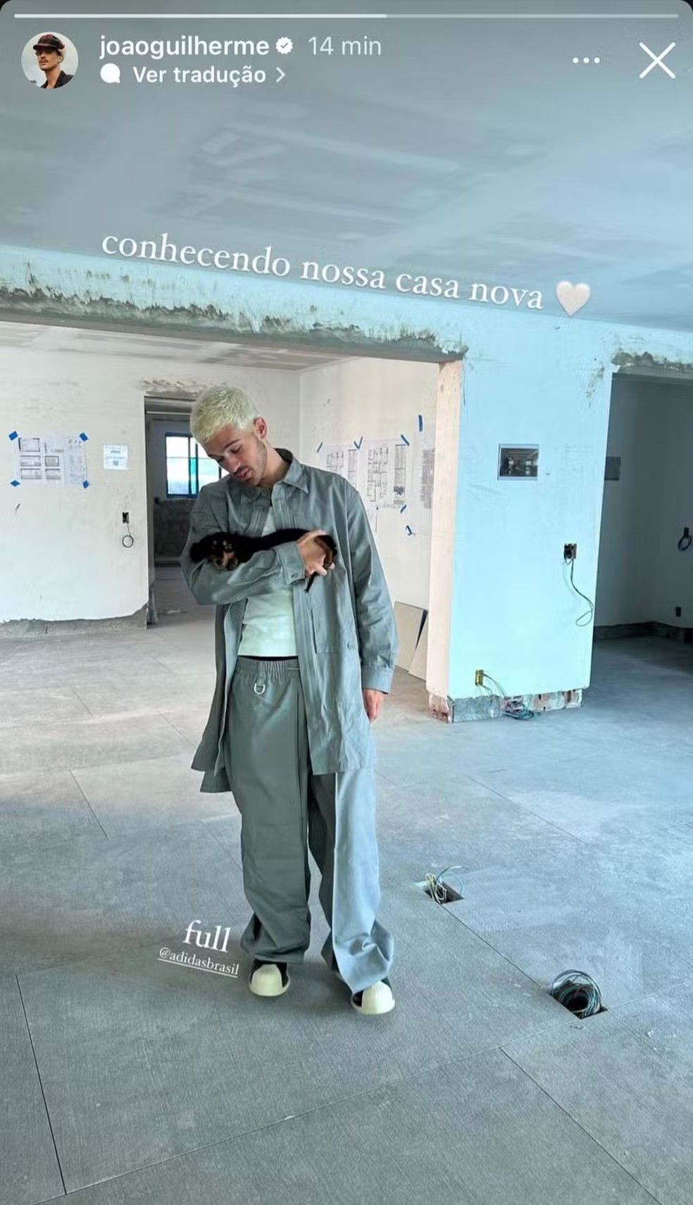 João Guilherme no apartamento antes da reforma — Foto: Reprodução/Instagram