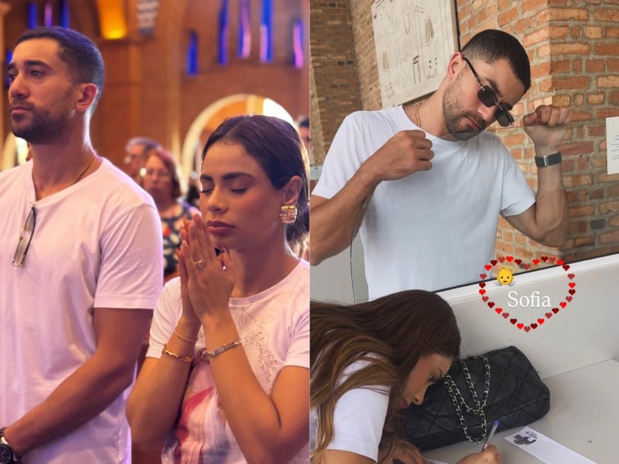 Lexa e Ricardo Vianna fazem homenagem à filha em missa