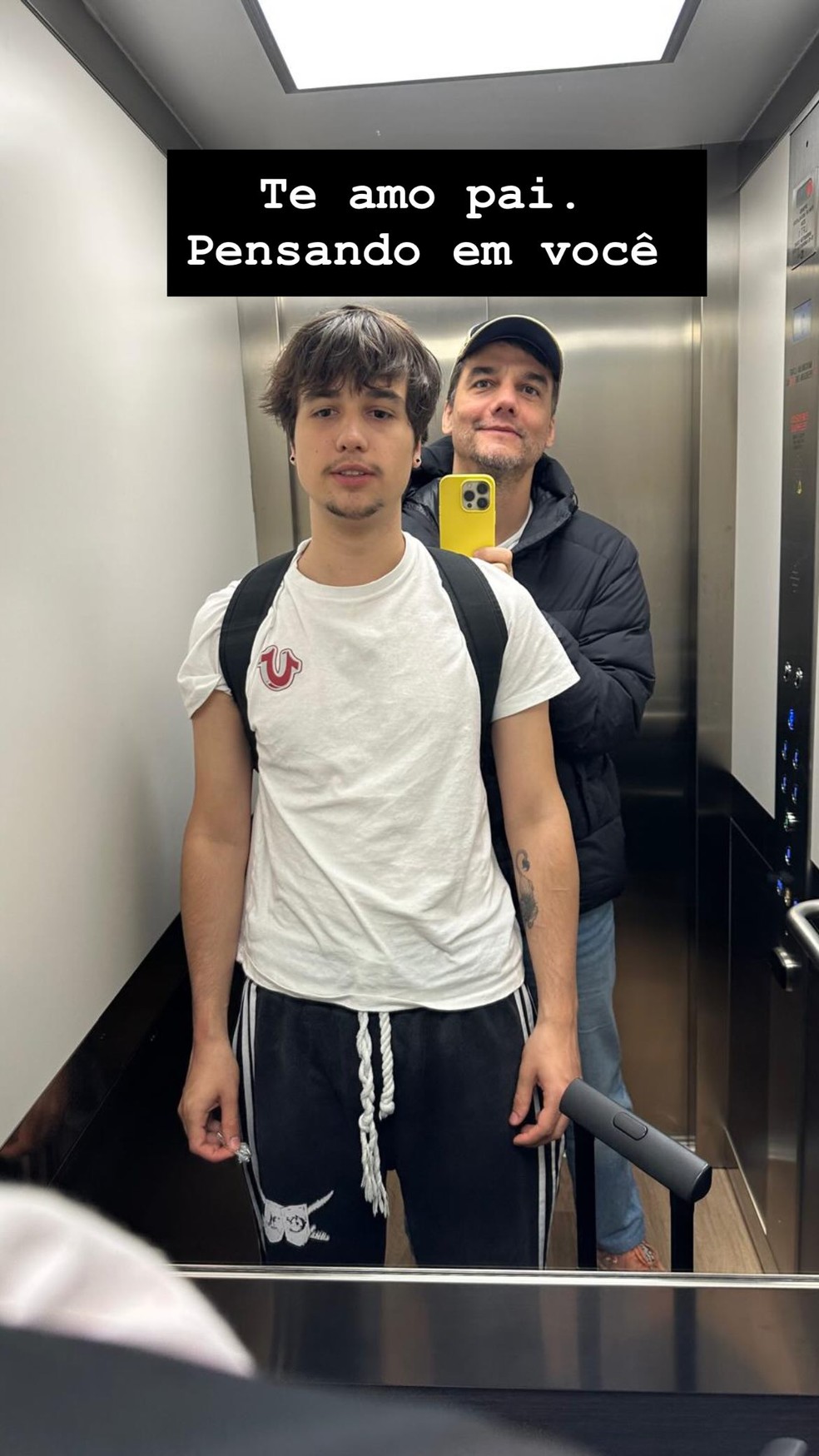 Wagner Moura com o filho mais velho, Bem — Foto: Reprodução/Instagram