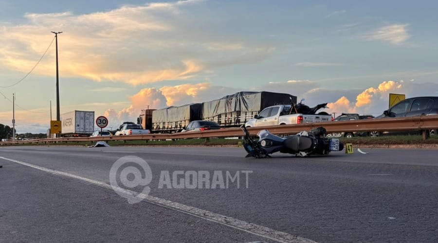 Motociclista tem braço amputado em acidente e morre em MT; passageira fica ferida