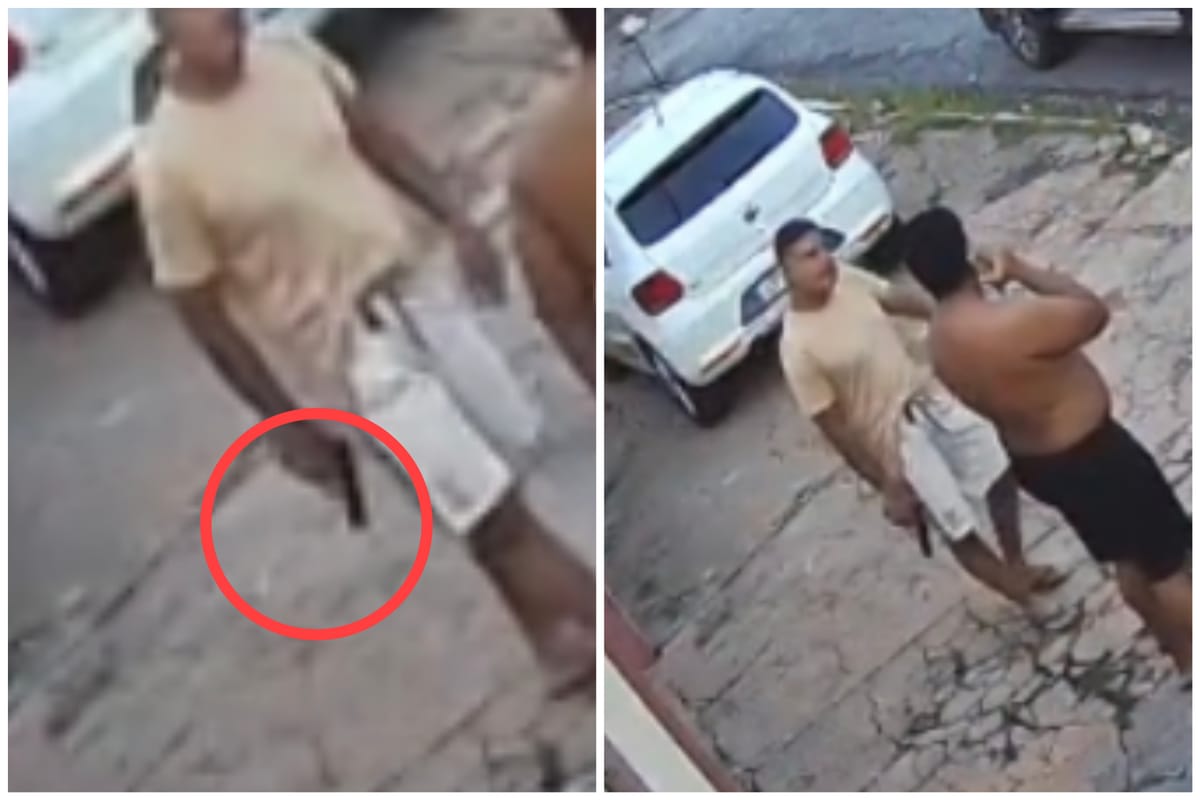 Bêbado, PM saca arma e aponta para o próprio filho em rua de Cuiabá