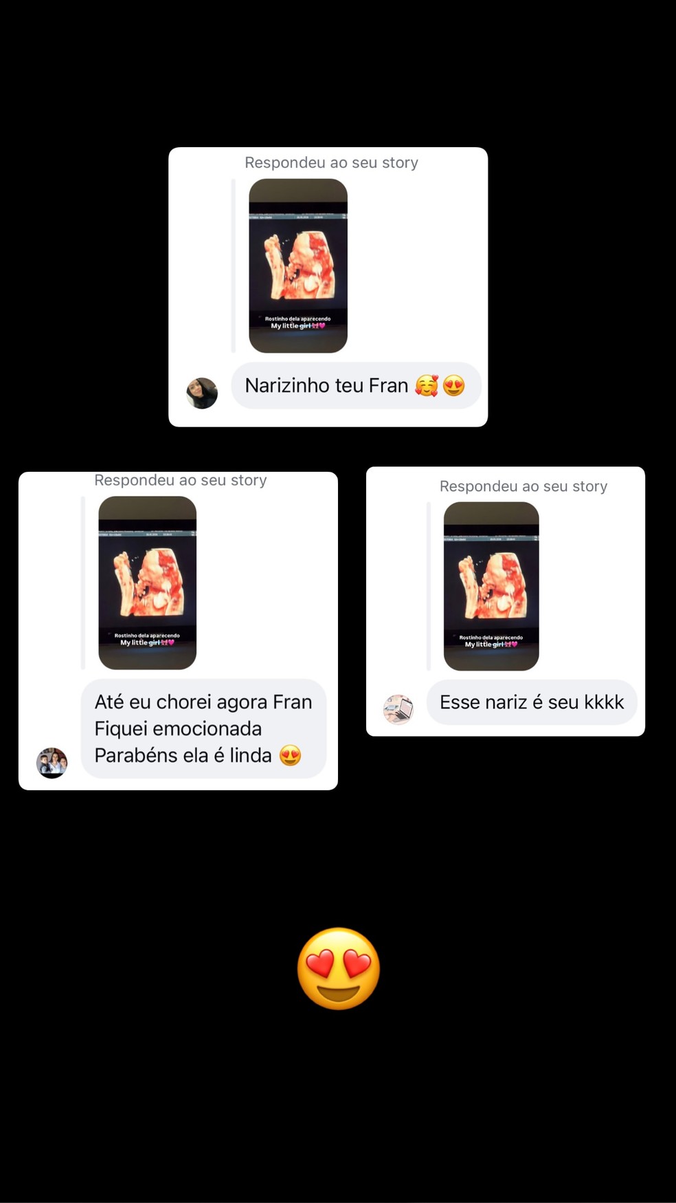 Comentários para Franciny Ehlke — Foto: Reprodução/Instagram