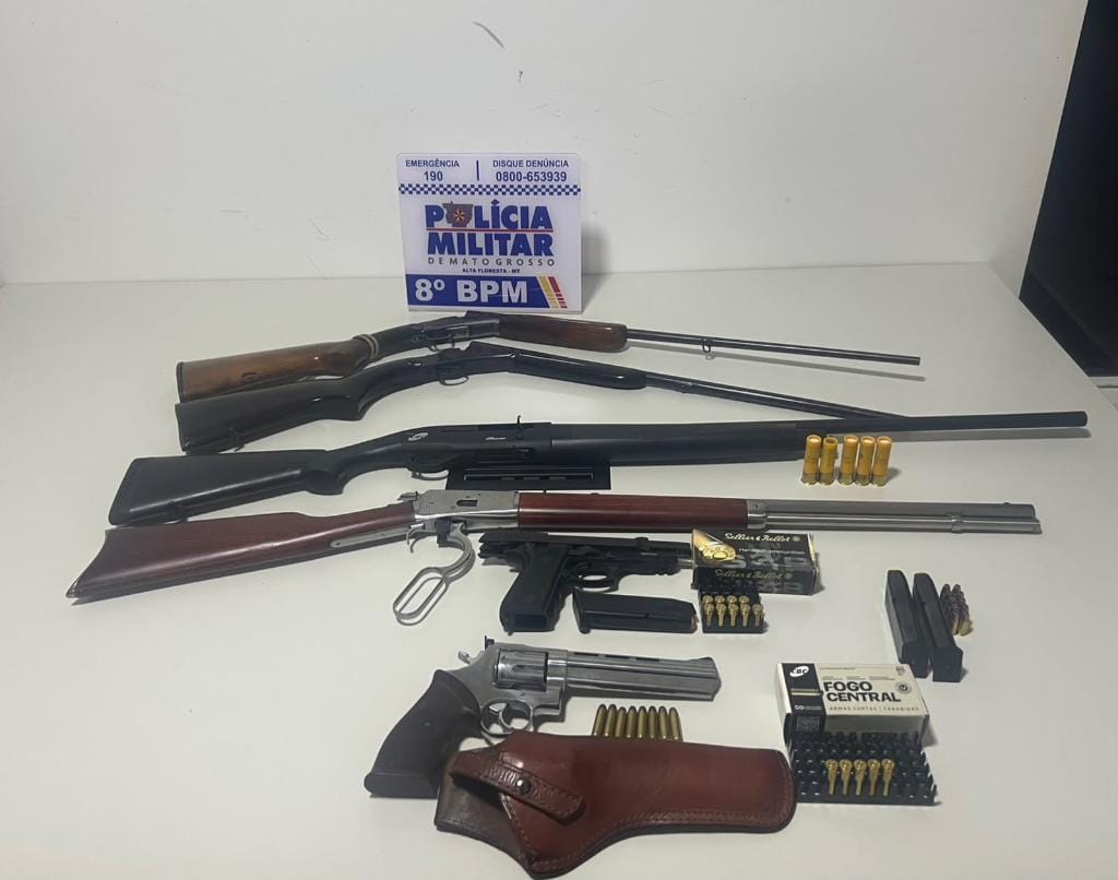 Polícia evita feminicídio após vítima ser ameaçada pelo ex e encontra seis armas com o suspeito