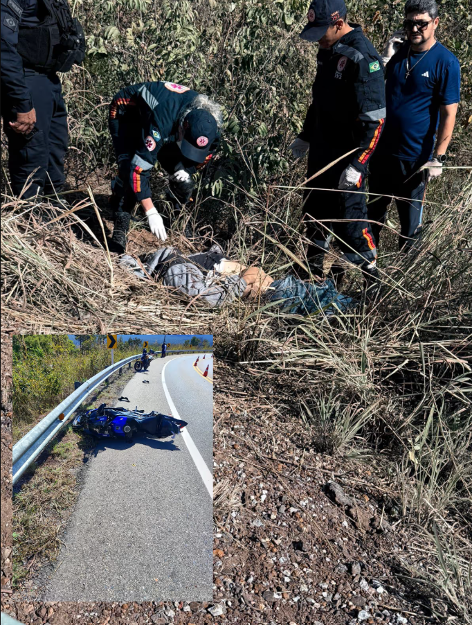 Motociclista morre após sair da pista e cair em barranco na MT-251, entre Cuiabá e Chapada