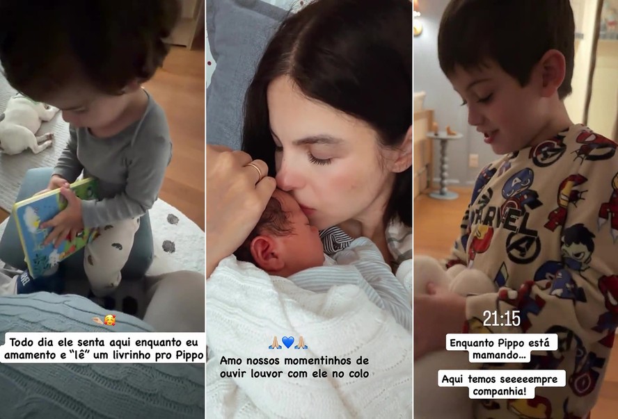 Vicenzo, Enrico e Filippo, filhos de Sthefany Brito