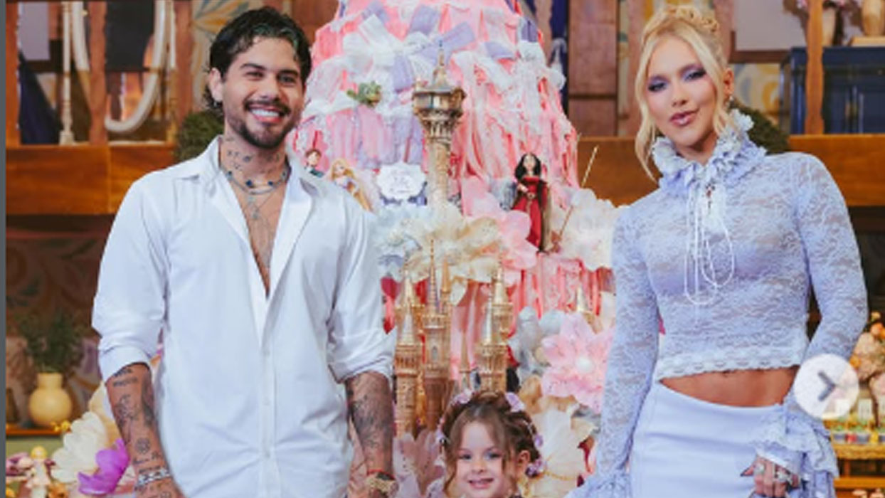 Maria Flor ganha festa luxuosa de 4 anos com tema de Rapunzel e bolo gigante